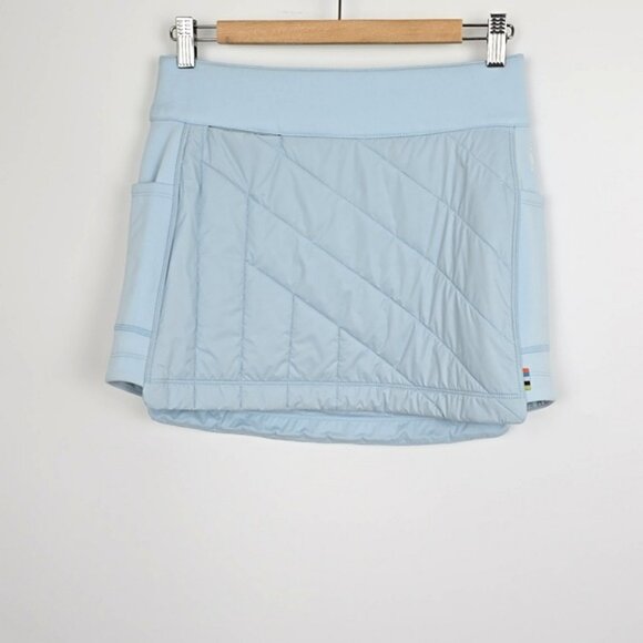 NWT Smartwool Smartloft Women's Quilted Pull On Skirt Winter Sky Blue Pockets XS - Picture 2 of 16